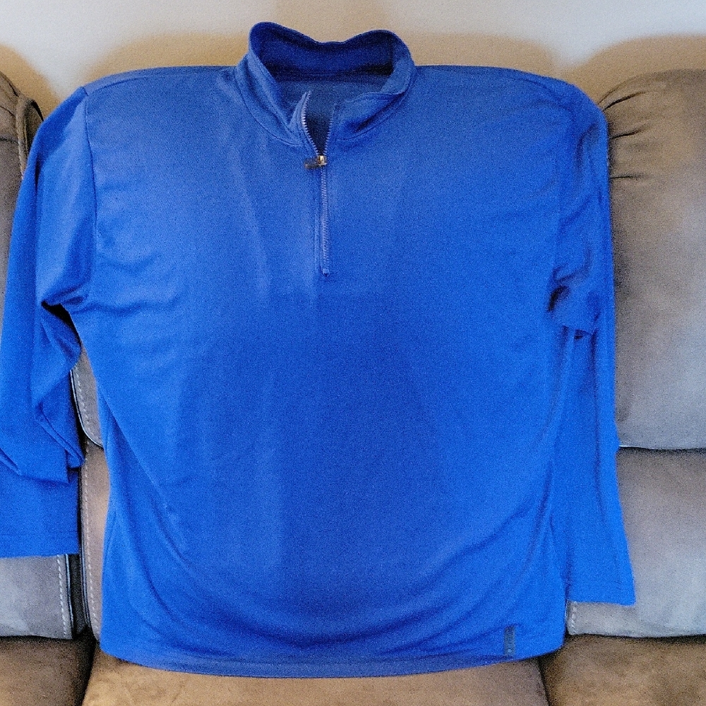 Vibrant Blue Quarter-Zip Pullover